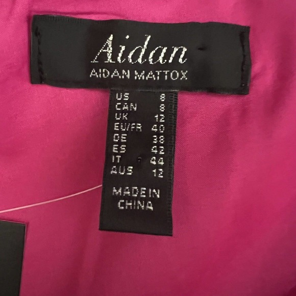 AIDAN MATTOX NWT Barbiecore Pink Midi Sheath One Shoulder Dress Sz 8 Cocktail - Picture 5 of 7
